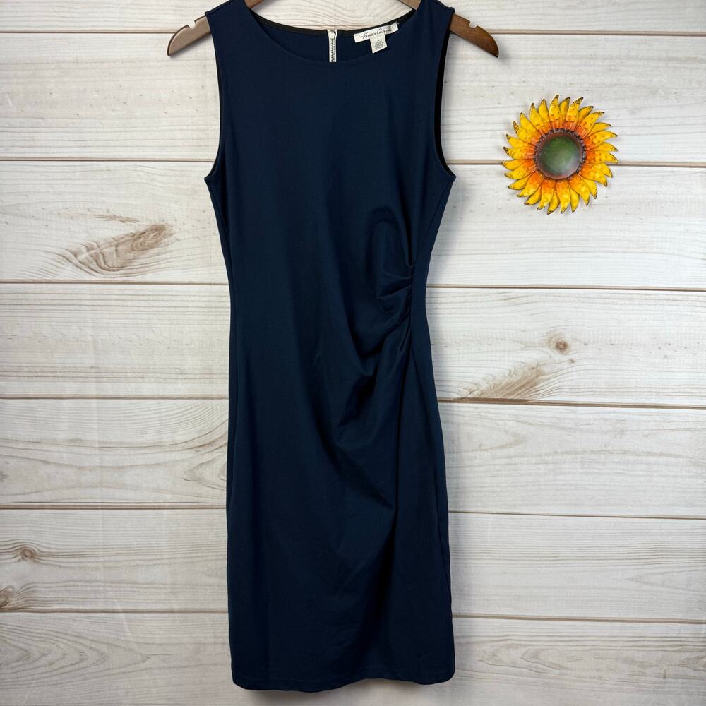 kenneth cole new york hilary ruched‎ navy sheath dress 6